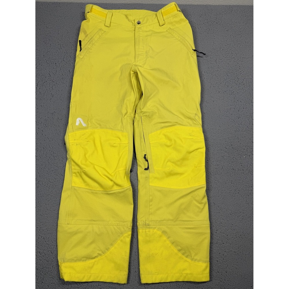 Flylow Snow Pants‎ Mens Large Yellow Softshell Waterproof Ski Snowboard Lined